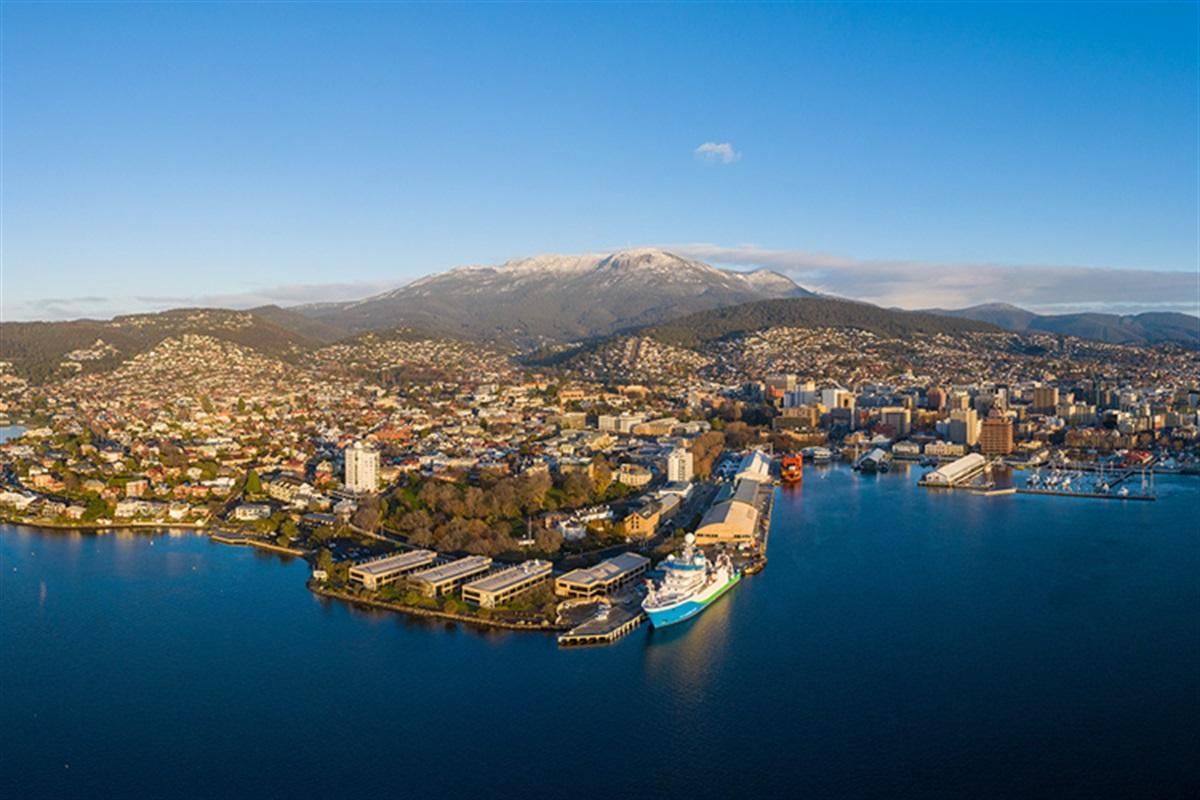 Hobart skyline: car storage in Hobart